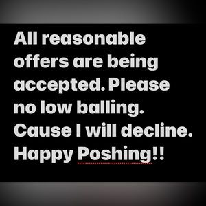 Reasonable offers accepted